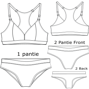 Fashion sewing patterns for Sport underwear 900